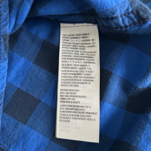 2 for $20 Hollister Blue Plaid Casual Shirt - Picture 5 of 5
